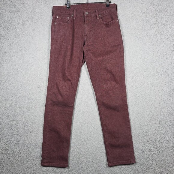 Levis Jeans Mens Size 30x32 Dark Burgundy Stretch 511 Slim Fit 5 Pocket Denim - Picture 1 of 7